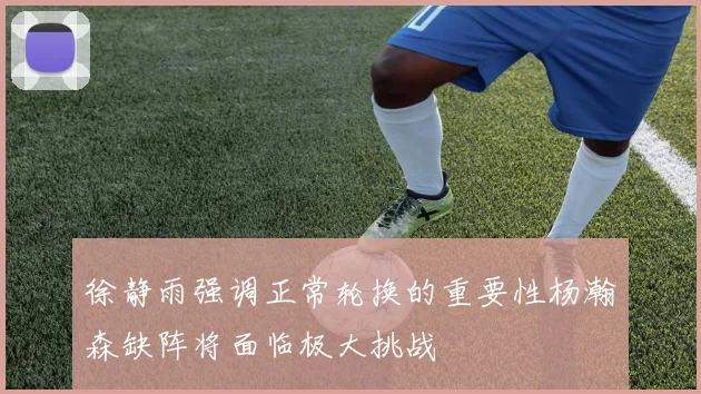 徐静雨强调正常轮换的重要性杨瀚森缺阵将面临极大挑战